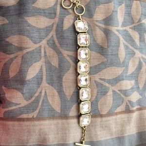 Retro Glam Square-Cut Crystal Bracelet